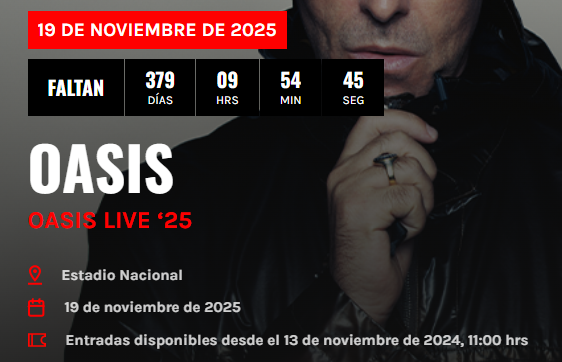 Oasis en Chile 2025.